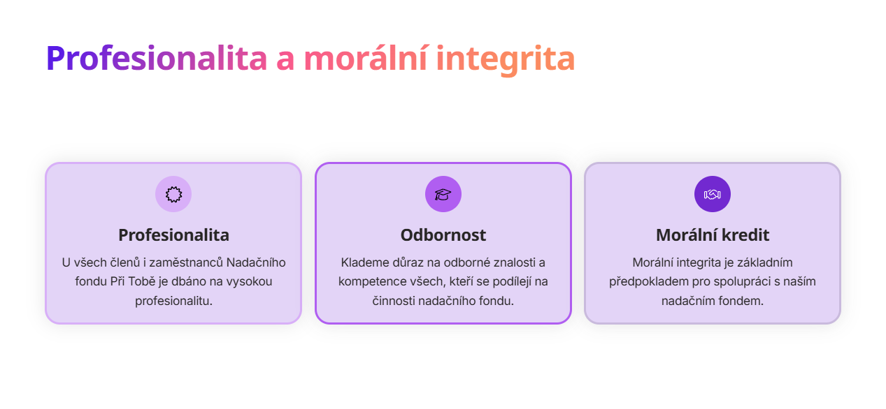 8. Profesionalita a morální integrita A